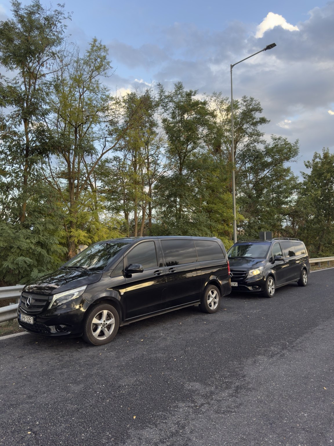 Luxury VIP Transportation Mercedes vans on the road