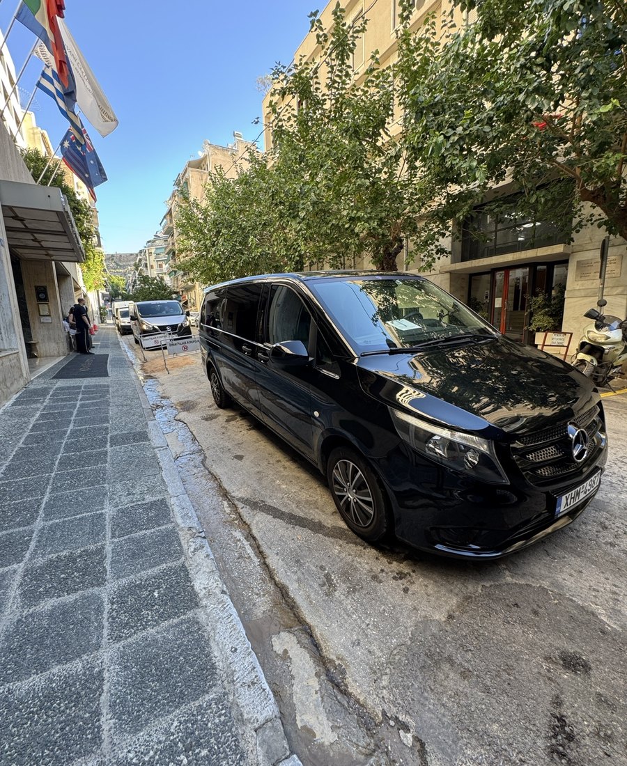 Luxury VIP Transportation Mercedes van in Athens